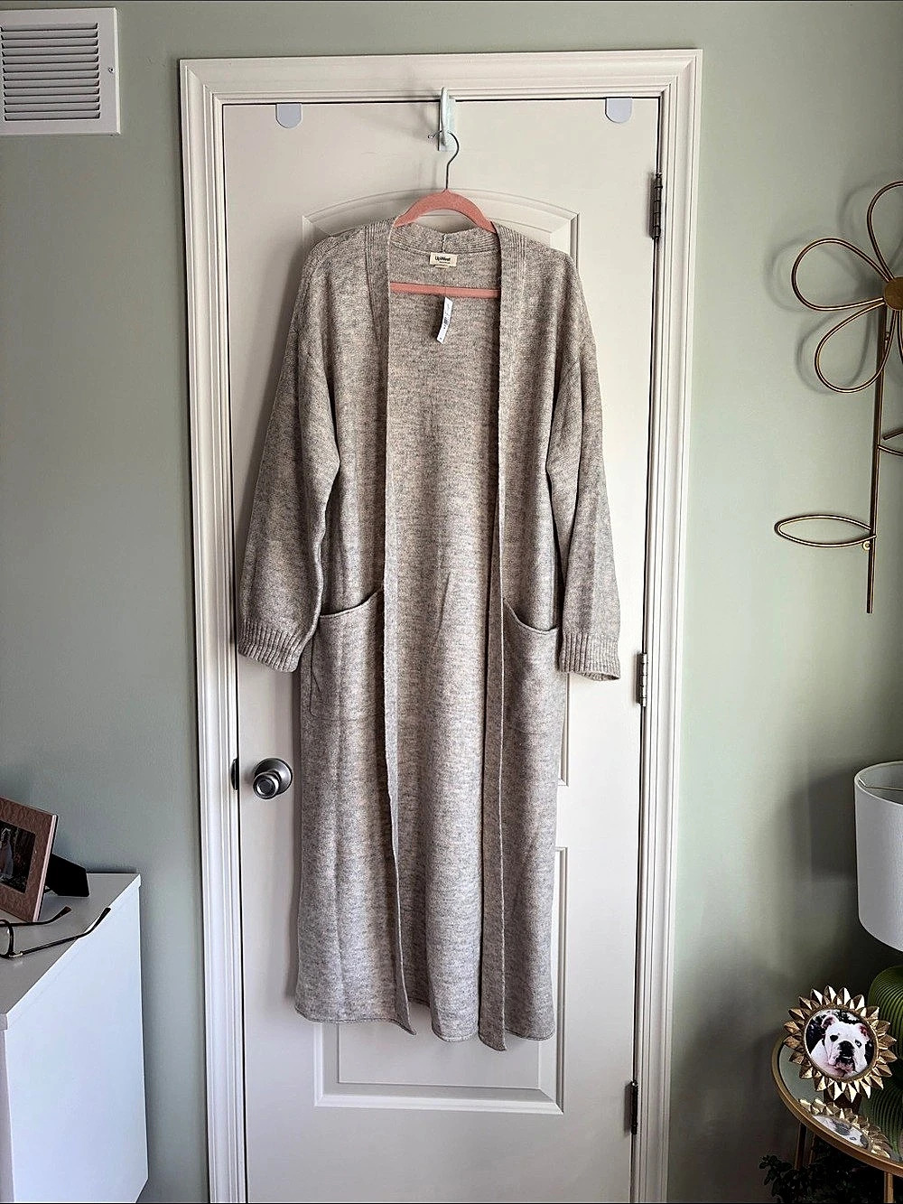 UpWest Long Open Front Cardigan Gray Size Large NWT